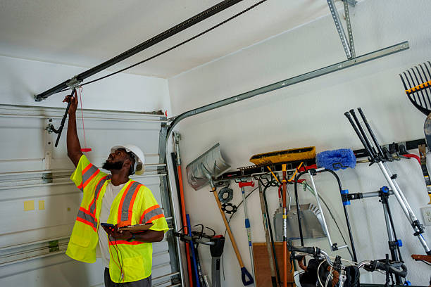 Professional Garage Door Panel Replacement technician working in Pecan Grove, TX